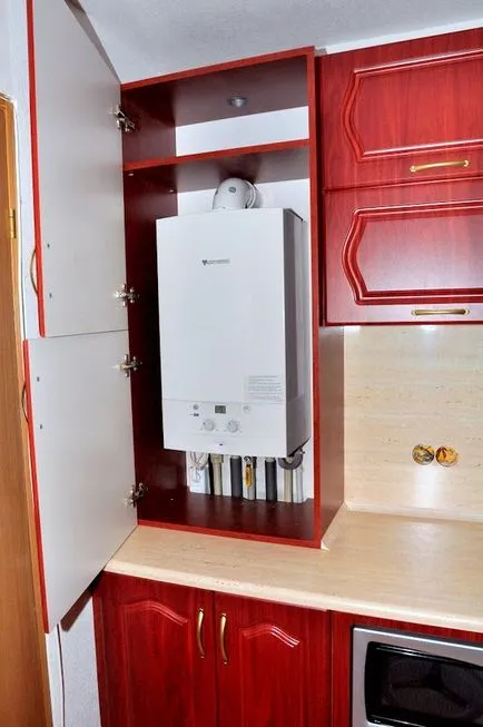дизайн кухня с газов котел