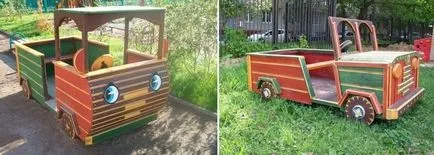 Както на детската площадка да се направи голяма дървена автомобил с кабина и тяло за игри