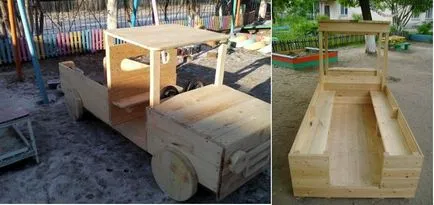 Както на детската площадка да се направи голяма дървена автомобил с кабина и тяло за игри