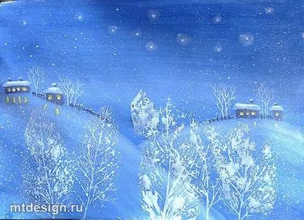 Как да се направи зимен пейзаж етапи гваш