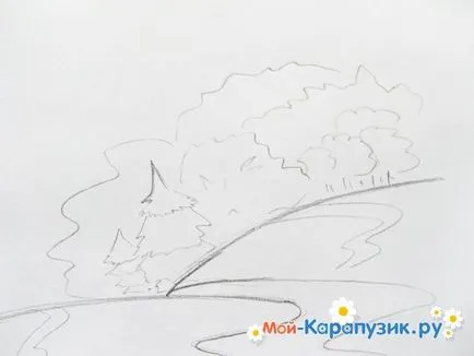 Как да се направи стъпка молив пейзаж по стъпка за начинаещи