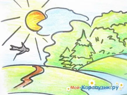 Как да се направи стъпка молив пейзаж по стъпка за начинаещи