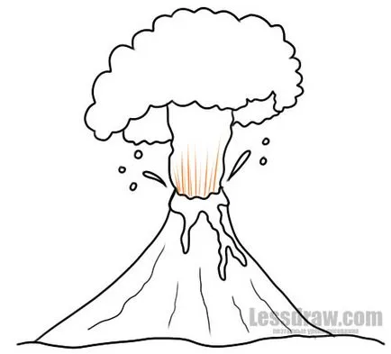 Как да се направи вулкан в етапа, lessdraw