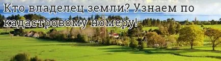Както на кадастрален номер на собственика на земята, за да знам дали е възможно да се намери собственик на такова
