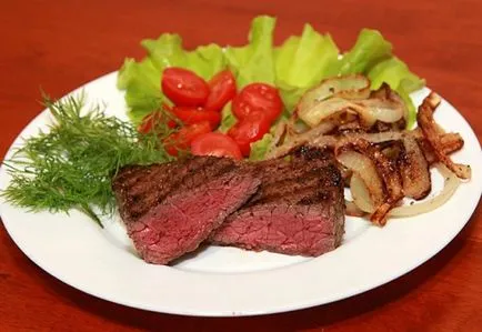 Как да се готви телешки стек в тиган и във фурната