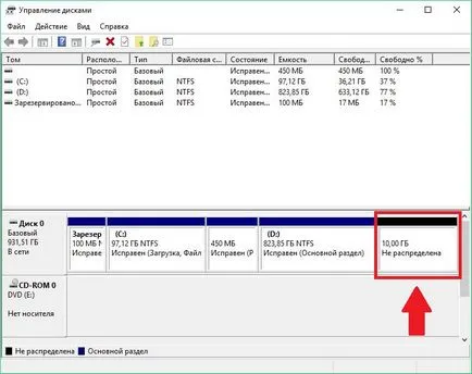 Как да се раздели на твърдия диск в Windows 10