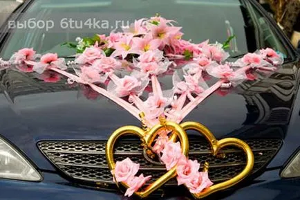 Как да украсят сватбена кола и примерите в снимката