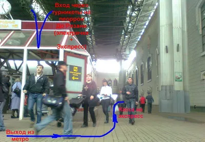 ЖП гара Казан, спирка на метрото, посоки, диаграми