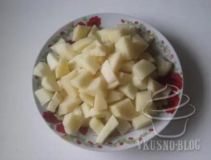 Картофи, задушени с месо и гъби - рецепта със снимки