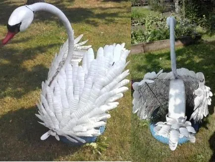 Swan от пластмасови бутилки със собствените си ръце - майсторски клас, как да се направи схемата