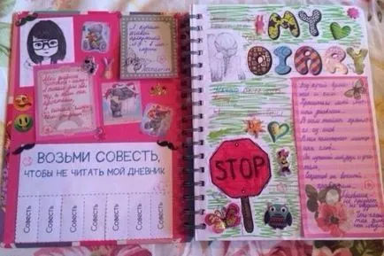 Личен дневник за момичета идеи за дизайна (снимка)