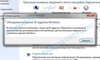 Конфликт прозорци IP-адрес - на проблема