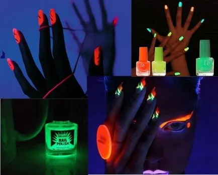 Cvetyaschiysya körömlakk, fluoreszkáló, foszforeszkáló - manikűr otthon (fluoreszcens) Cvetyaschiysya körömlakk, fluoreszkáló, foszforeszkáló - manikűr otthon