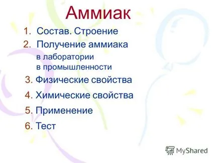 при представяне на амоняк 1