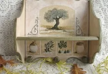 Decoupage képek a stílus Provence kezét és mesterkurzus, dobozok és locsolókannák, egy asztal és egy tálca, szalvéták