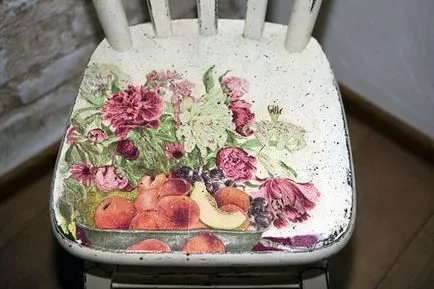Decoupage szék kezével díszíteni képek, mint egy régi, fából készült szék, szalvéták, lépésről lépésre (decoupage) Decoupage szék kezével díszíteni képek, mint egy régi, fából készült szék, szalvéták, lépésről lépésre