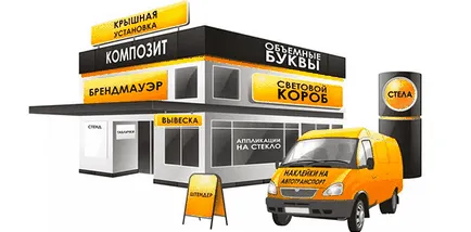 Външна реклама дизайн и декорация магазин знаци