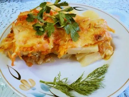 Риба на фурна с картофи и домати, снимки