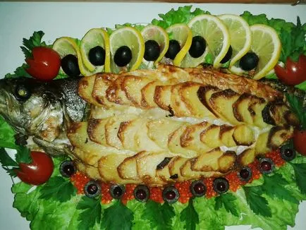 Риба на фурна с картофи и домати, снимки