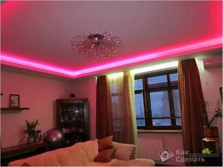 LED осветление таван с ръцете си - как да се направи осветление на тавана