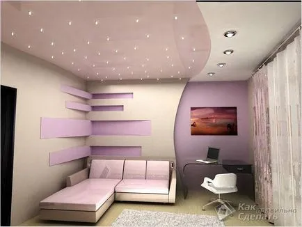 LED осветление таван с ръцете си - как да се направи осветление на тавана