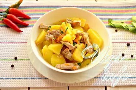 Печени картофи с месо в тенджера с една стъпка по стъпка рецепти снимки
