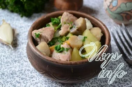 Печени картофи с гъби и месо - вкусна рецепта със снимка