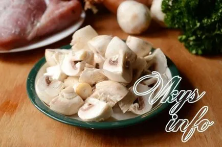 Печени картофи с гъби и месо - вкусна рецепта със снимка