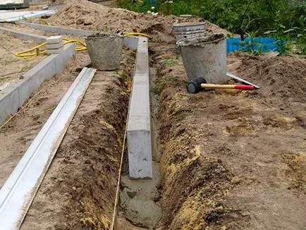 Инсталиране на бордюра за тротоарни плочи, с ръцете си