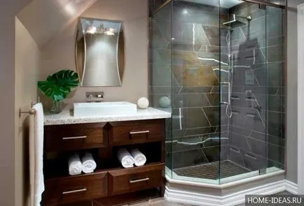 Design fürdőszoba WC nélkül kis méretű fénykép