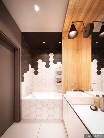Design fürdőszoba WC nélkül kis méretű fénykép