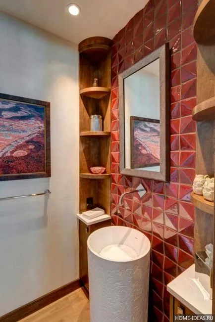 Design fürdőszoba WC nélkül kis méretű fénykép