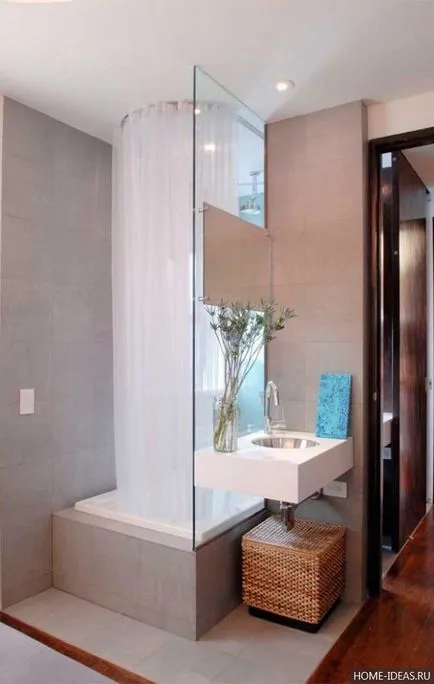 Design fürdőszoba WC nélkül kis méretű fénykép