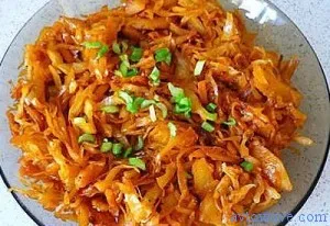 Пържено зеле и картофи