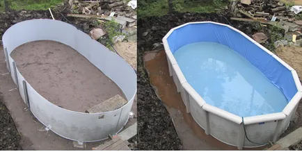 Басейн PVC, PVC фолио басейн с ръцете си