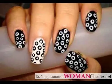 Черно и бяло маникюр - 84 снимка пирони (нокти) Черно-бели маникюр - ноктите 84 снимка