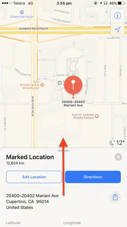 Как да видите GPS координатите на всяко място, на Iphone
