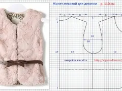 Fur жилетка за момичета модел, творческа работилница и ангел