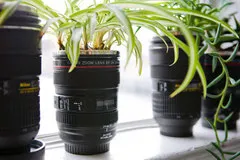 Необичайни чаша като обектив на Canon или Nicon а - интересни снимки