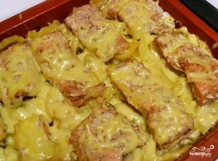 Lazac burgonyával a sütőben - lépésről lépésre recept fotók