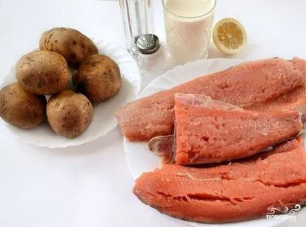 Lazac burgonyával a sütőben - lépésről lépésre recept fotók