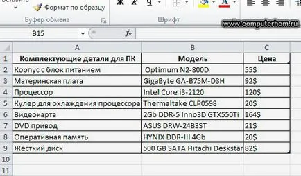 Работа с клетки в Excel 2010