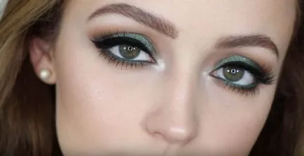 Браун коса зелени очи грим на очите