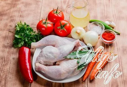 Chakhokhbili пиле грузински рецепта с стъпка по стъпка снимки