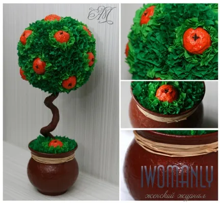 Дърво на щастието - как да се направи Topiary
