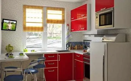 кухня интериорен дизайн в hruschevke 6 квадратни метра