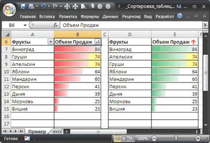 Динамични сортиране таблици в MS Excel - съвместим с Microsoft Excel 2007, Excel 2010