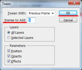 Photoshop как да се направи GIF анимация (бутон «Tweens анимация) Photoshop как да се направи GIF анимация