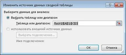 Промяна обобщени таблици Pivot на входни данни