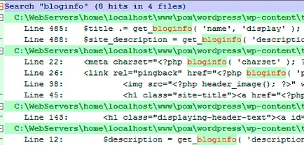 Как да намерите конкретна част от код в WordPress файлове